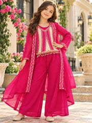 Girls Rust Red Eyelet Peplum Co-Ord Set