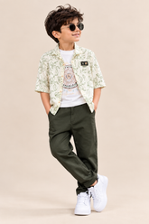 Boys Printed Shirt & Cargo Co-Ord Set