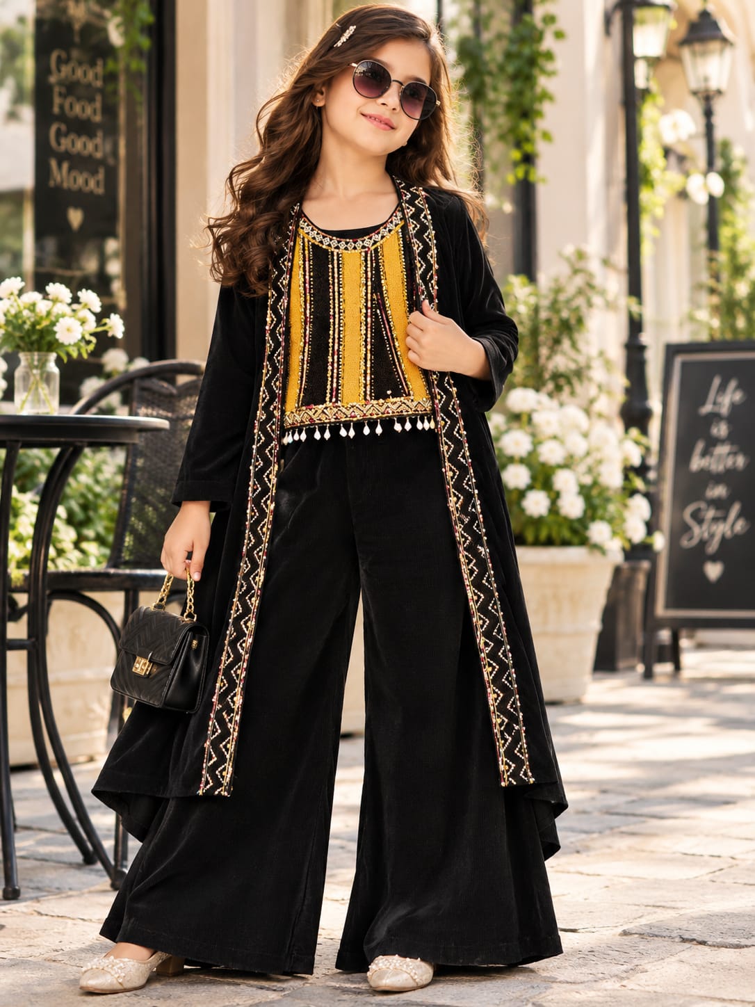 Girls Rust Red Eyelet Peplum Co-Ord Set